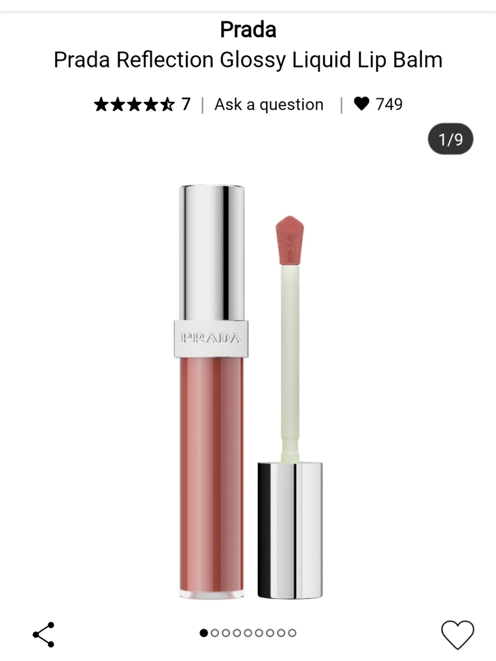 NIB PRADA REFLECTION GLOSSY LIQUID BALM IN CHOCOBOT